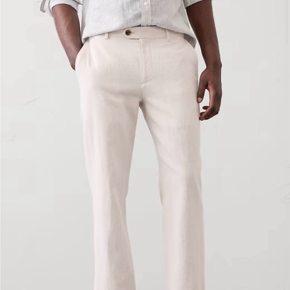 NWT - Men's Banana Republic Slim Straight Linen Trouser